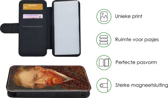 Telefoonhoesje Geschikt voor iPhone 11 Pro telefoonhoesje - Zelfportret - Vincent van Gogh - Met vakjes - Wallet case met magneetsluiting