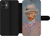 Telefoonhoesje Geschikt voor iPhone 12 Pro telefoonhoesje - Zelfportret - Vincent van Gogh - Met vakjes - Wallet case met magneetsluiting