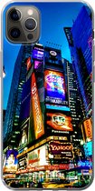 Geschikt voor iPhone 13 Pro Max hoesje - New York - Nacht - USA - Siliconen Telefoonhoesje
