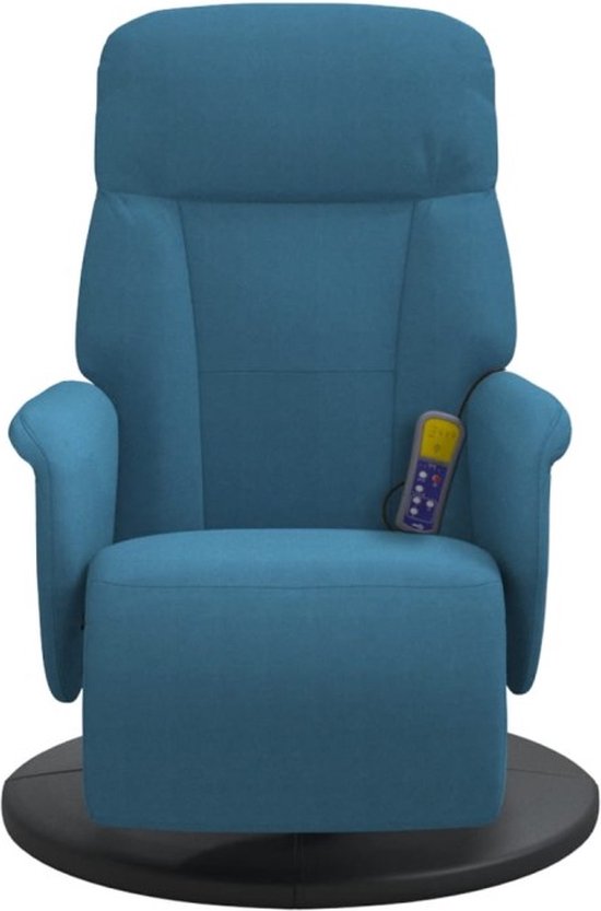 vidaXL Verstelbare Massagestoel met Voetensteun Blauw - vidaXL - €195,49