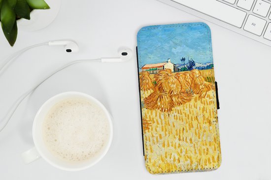 Telefoonhoesje Geschikt voor iPhone 13 Mini telefoonhoesje - Oogst in de Provence - Vincent van Gogh - Met vakjes - Wallet case met magneetsluiting