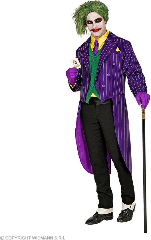 Joker Kostuum | Patser Patsy Slipjas Paars Met Krijtstreep Man | | Halloween | Verkleedkleding