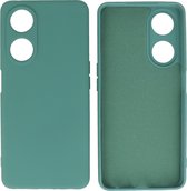 Hoesje Geschikt voor OPPO A98 5G - Fashion Telefoonhoesje Backcover - Siliconen Hoesje - Donker Groen