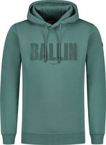 Ballin Amsterdam - Heren Regular fit Sweaters Hoodie LS - Faded Green - Maat L
