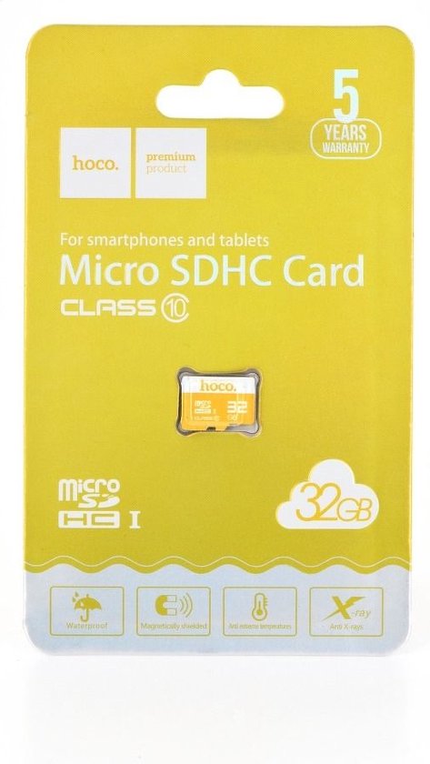 HOCO - Micro SD Kaart 32 GB - Geheugenkaart - tot 85mb/s - Geel