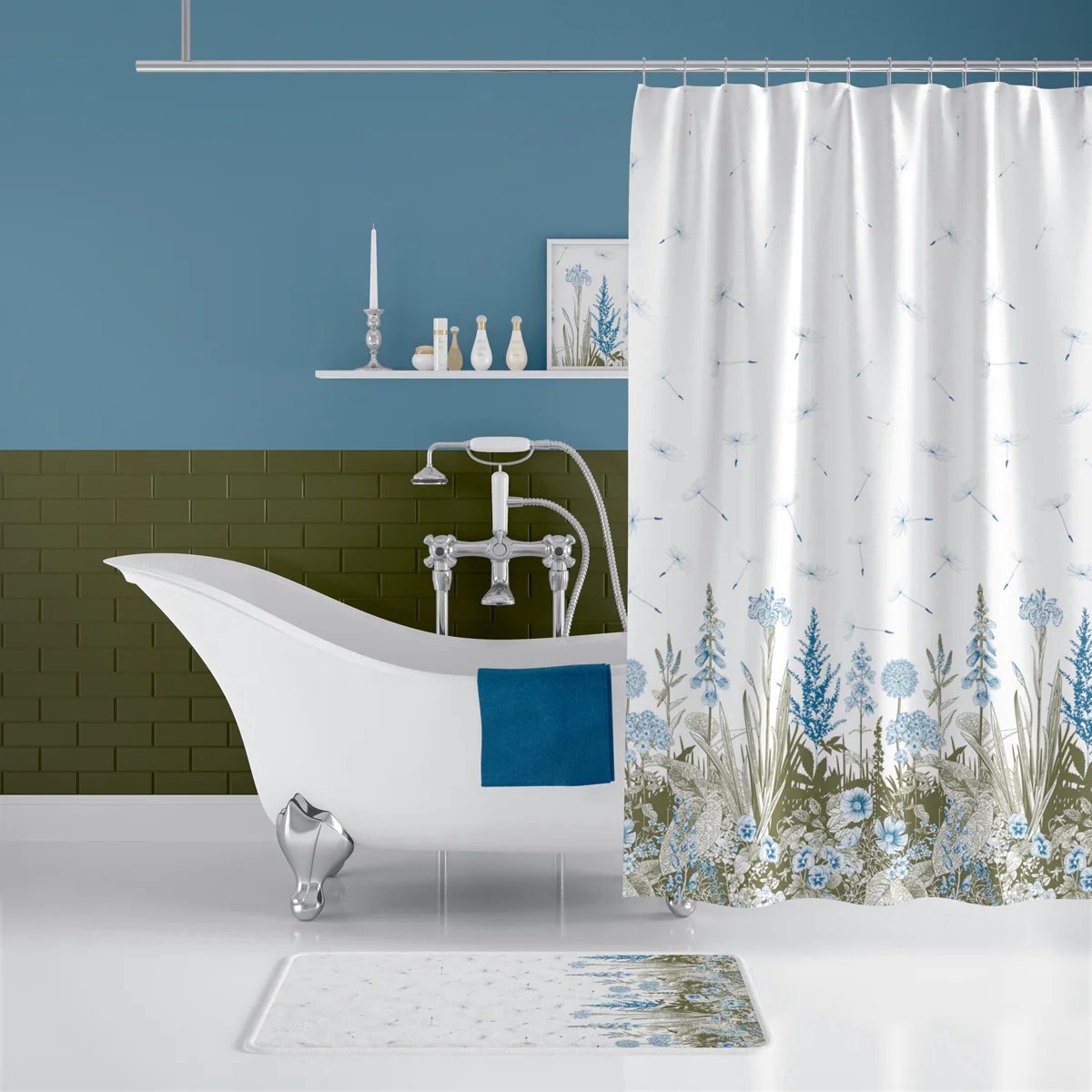 Casabueno - Wit Douchegordijn 180x200 cm - Polyester - Badkamer Gordijn - Shower Curtain - Waterdicht - Anti Schimmel -Wasbaar en Duurzaam