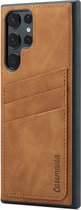 Casemania Hoesje Geschikt voor Samsung Galaxy S24 Ultra met Pasjeshouder Sienna Brown - Back Cover met Kaarthouder