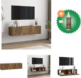 vidaXL Tv-wandmeubel 120x30x30 cm bewerkt hout gerookt eikenkleurig - Kast - Inclusief Houtreiniger en verfrisser