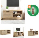 vidaXL Tv-meubel 80x35x36-5 cm bewerkt hout sonoma eikenkleurig - Kast - Inclusief Houtreiniger en verfrisser