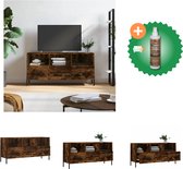 vidaXL Tv-meubel 102x36x50 cm bewerkt hout gerookt eikenkleurig - Kast - Inclusief Houtreiniger en verfrisser