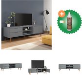 vidaXL Tv-meubel MOLDE 158x40x49 cm massief grenenhout grijs - Kast - Inclusief Houtreiniger en verfrisser