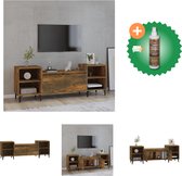 vidaXL Tv-meubel 160x35x55 cm bewerkt hout gerookt eikenkleurig - Kast - Inclusief Houtreiniger en verfrisser