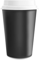 Kartonnen Koffiebeker 8oz 240ml zwart + witte deksels - 100 Stuks - wegwerp papieren bekers karton – drank bekers – drinkbekers- koffie beker – wegwerpbeker – Koffiekopjes – Koffiemokken - Warme en Koude Dranken - milieuvriendelijk