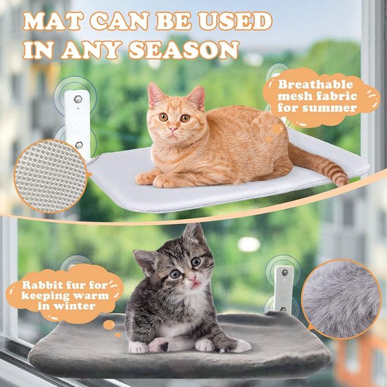 Raamkattenhangmat Kat bij het raam, extra stabiel zonnebaden kattenbed met grote