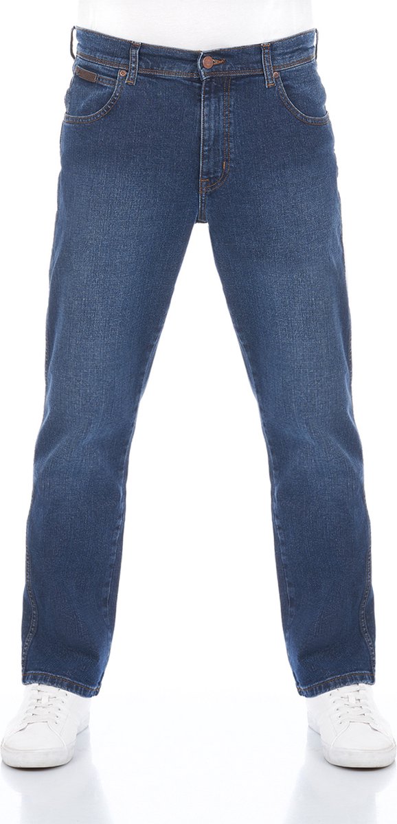 Wrangler Heren Jeans Texas Stretch regular fit Volwassenen Jeansbroek Blauw