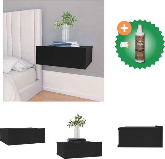 Nachtkastjes 2 st zwevend 40x30x15 cm hout hoogglans zwart kopen