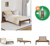 vidaXL Bedframe massief grenenhout honingbruin 90x200 cm - Bed - Inclusief Houtreiniger en verfrisser