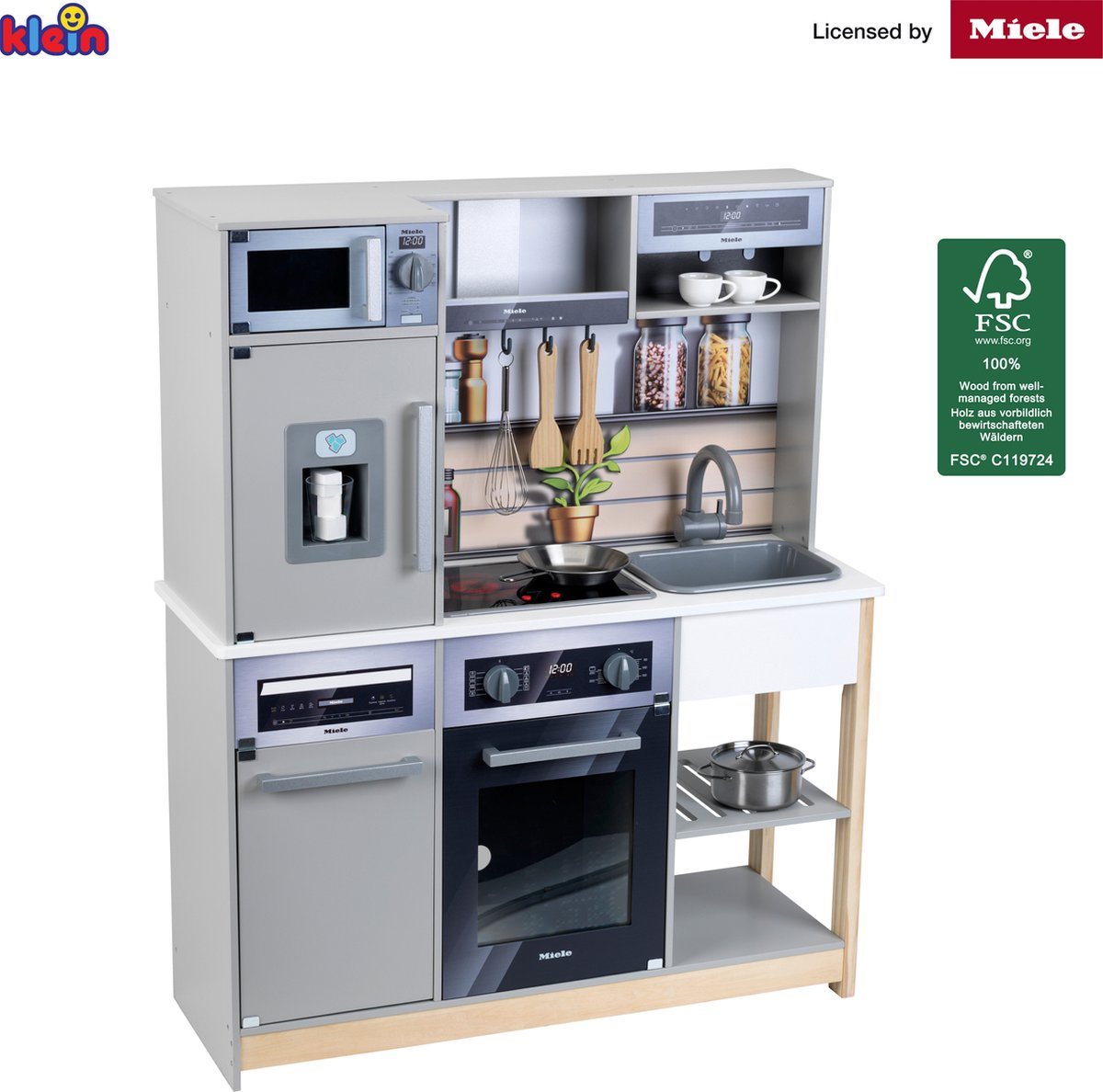 Klein Toys Miele houten speelgoedkeuken - incl. bijpassende accessoires, licht- en geluidseffecten - multicolor — afbeelding 11