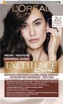 L'Oréal Paris Excellence Universal Nudes 2U - Universeel Zeer Donkerbruin - Permanente haarverf