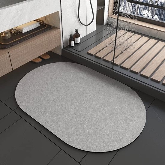 Super absorberende vloermat, sneldrogend, absorberend, machinewasbaar groot tapijt voor de woonkamer, eenvoudige keukendeurmat, rond, 40 x 60 cm