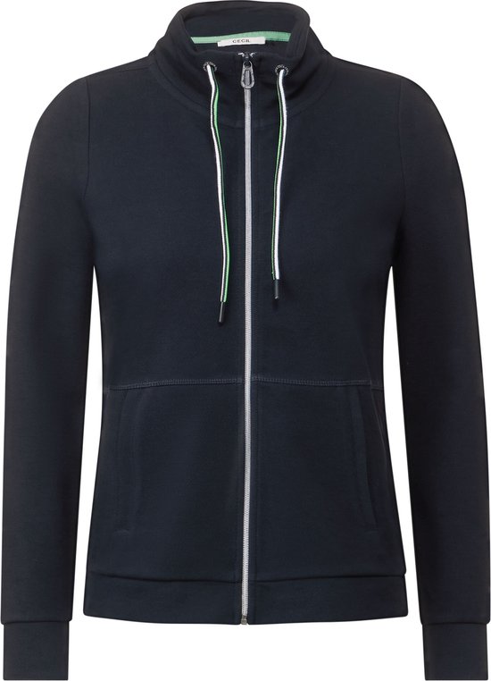 CECIL Twill stucture sweatjacket Dames Vest - donker blauw - Maat S