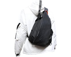 Sling Backsuck Sport Outdoor Borstzak Crossbag Schoudertas voor heren Sling Bag Crossbody Rugzak voor Camping Gym Reizen Wandelen, C-zwart (groot)