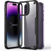 Geschikt voor iPhone 14 Pro Hoesje - Case Cover - Stevige Bumpers - Backcover - Anti Shock - Telefoonhoesje 14 Pro - Hybrid X Fonu - Doorzichtig - Transparant
