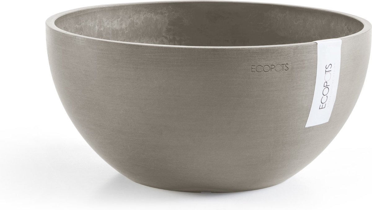 Ecopots Brussels 35 - Taupe - Ø35 x H16,7 cm - Ronde taupe bloempot