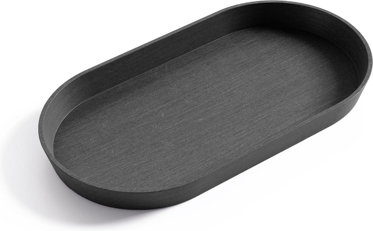 Ecopots Saucer Oval - Dark Grey - 28,4 x 15,4 x H2,4 cm - Ov
