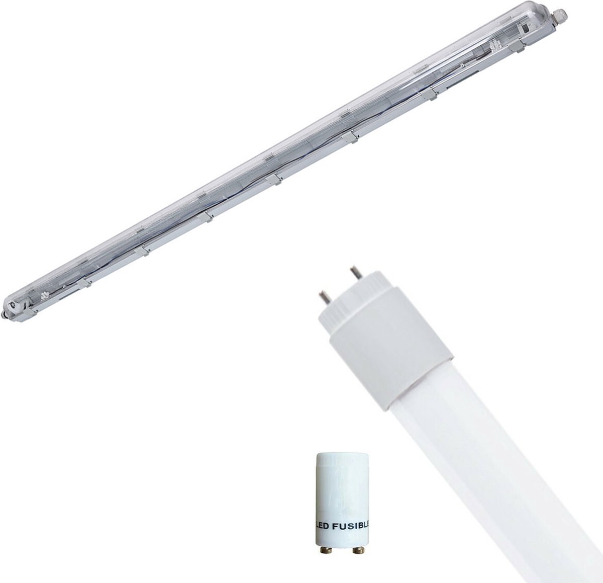 LED Waterdichte TL Armatuur met T8 Buis - Velvalux Strela - 150cm - Enkel - Koppelbaar - Waterdicht IP65 - 22W - Natuurlijk Wit 4200K