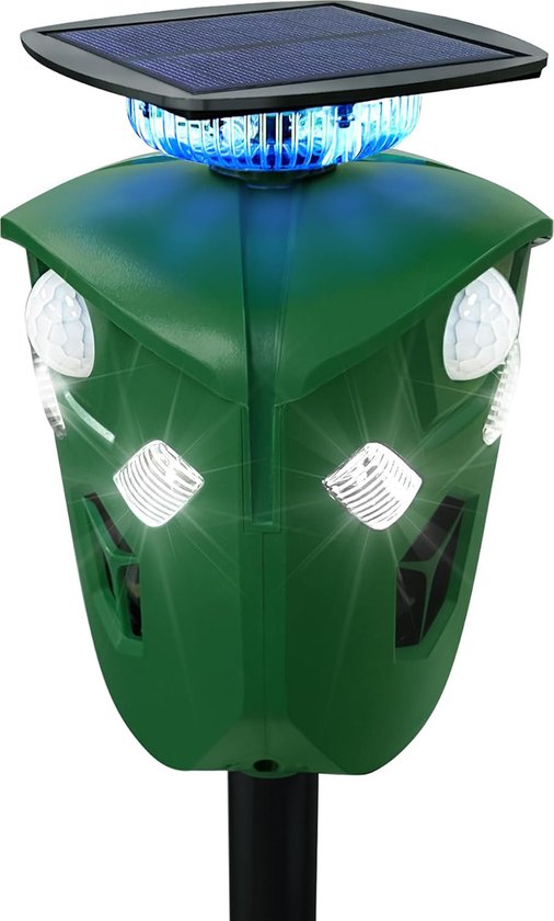 Ultrasone kattenverjager - Dierenverjager - Muizen verjager - Marterverjager outdoor - Afweermiddel voor ongedierte - Kattenschrik - 360º ultrasone dierverjager op zonne-energie - Katten verjagers voor de tuin