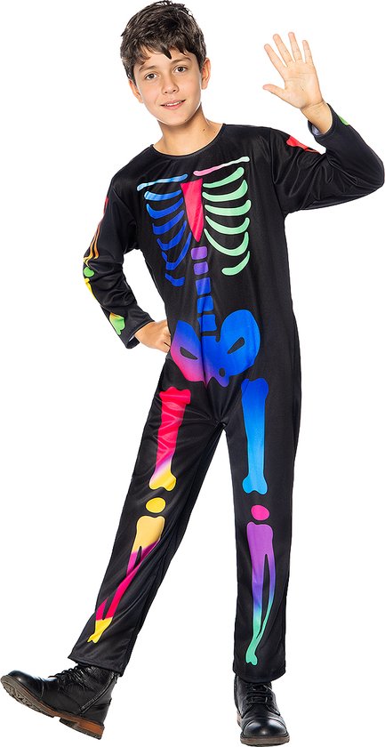 FUNIDELIA Kleurrijk Skelet Kostuum voor Jongens - 135 - 152 cm