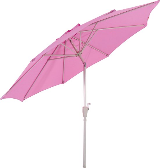 Parasol N19, tuinparasol, 3m kantelbaar polyester/aluminium 5kg ~ roze