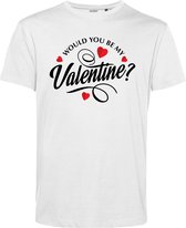 T-shirt Would You Be My Valentine? | Valentijn cadeautje voor hem | Valentijn | Valentijnsdag voor mannen | Wit | maat S