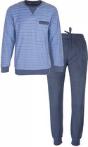 Paul Hopkins-Heren Pyjama-Strepen Dessin-Badstof-Blauw. - Maat L