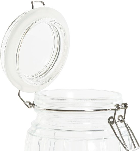 4x stuks voorraadbussen-voorraadpotten 0 6l glas met houten deksel