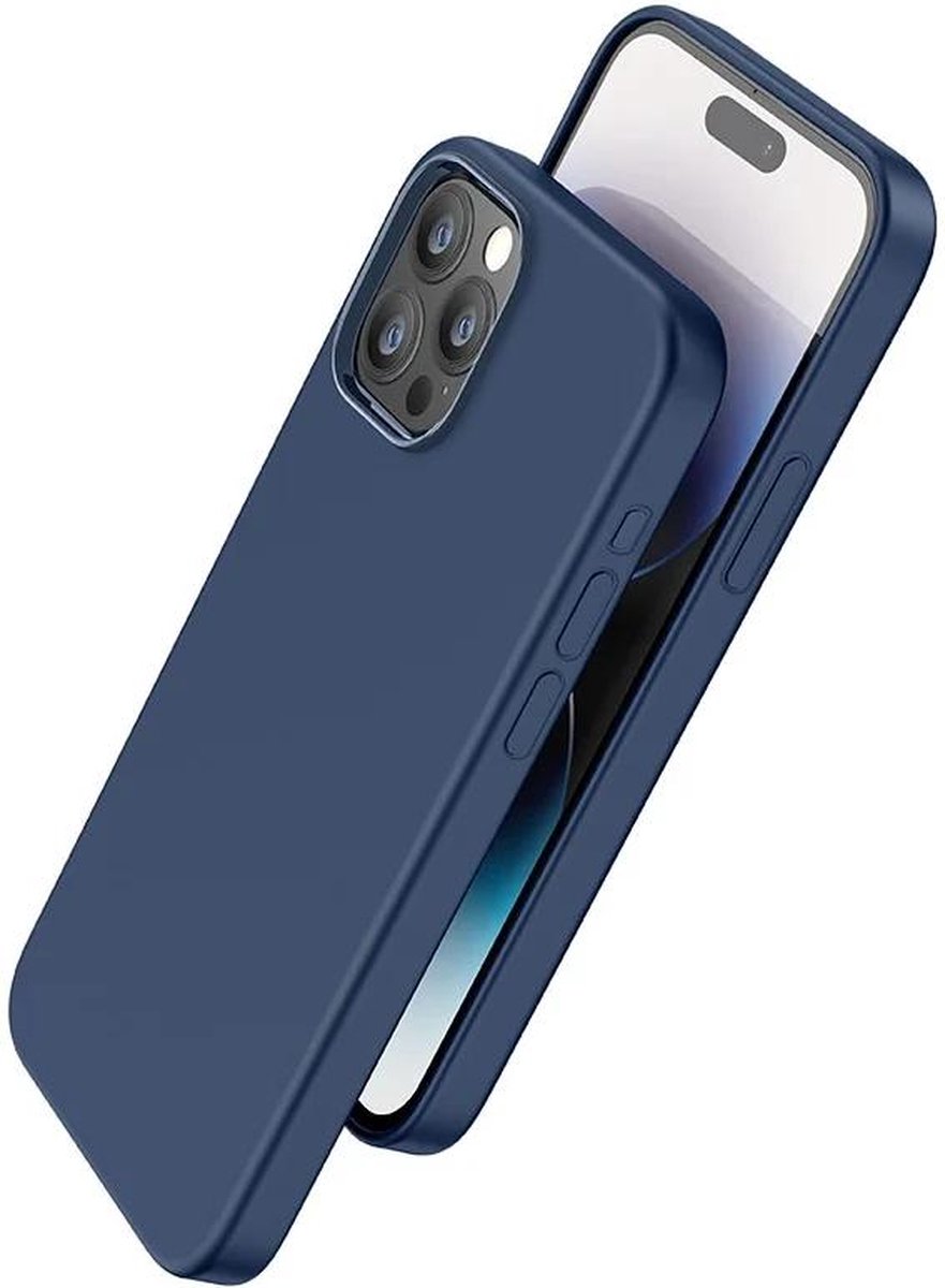 Hoco Pure Series iPhone 15 Pro Max Hoesje Siliconen MagSafe Blauw