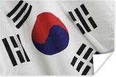 Gros plan du drapeau de la Corée du Sud Poster 180x120 cm - Tirage photo sur Poster (décoration murale salon / chambre) XXL / Groot format!