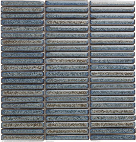 Foto: The mosaic factory sevilla kitkat mini wandtegels 28 2x30 8x0 8cm blauw grijs glans 0 87m 10 vellen