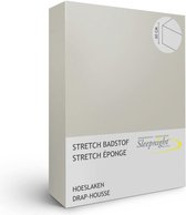 Sleepnight Hoeslaken - Stretch badstof - (hoekhoogte 30 cm ) gris - B 160 x L 200 cm - Lits-jumeaux - Geschikt voor Standaard Matras/Boxspring/Matras + Topper - 600979-B 160 x L 200 cm