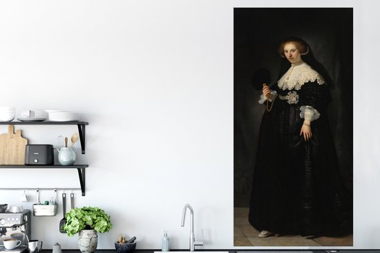 Affiche Mariage Portrait d'Oopjen Coppit - Rembrandt van Rijn - 75x150 cm