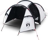 Bol.com vidaXL-Tent-4-persoons-360x135x105-cm-185T-taft-wit aanbieding