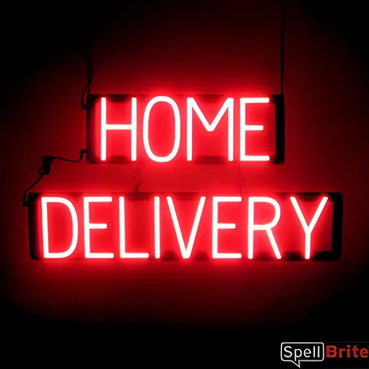 HOME DELIVERY - Lichtreclame Neon LED bord verlicht | SpellBrite | 72 x 38 cm | 6 Dimstanden - 8 Lichtanimaties | Reclamebord neon verlichting