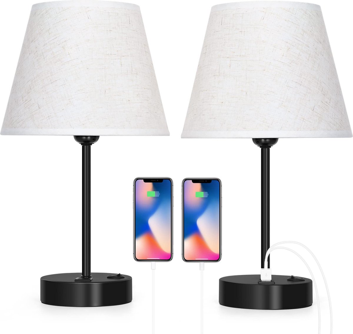 Koop Moderne Tafellamp - Zwart -Modern Bedlampje - 14 x