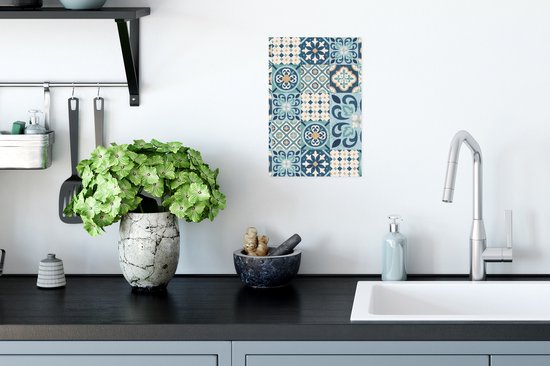 Poster Fleurs - Blauw - Design - Carrelage - 20x30 cm