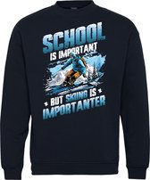 Sweater School is Important | Apres Ski Verkleedkleren | Fout Skipak | Apres Ski Outfit | Navy | maat S
