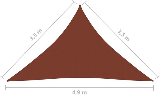 vidaXL Voile d'ombrage triangulaire 3,5 x 3,5 x 4,9 m Tissu Oxford Terracotta