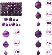vidaXL Ensemble de boules de Noël 100 pièces Violet - Boule de Noël - Boules de Noël de Noël - Ensemble de boules de Noël - Ensembles de boules de Noël