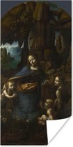 Poster Maagd op de rotsen - Leonardo da Vinci - 80x160 cm