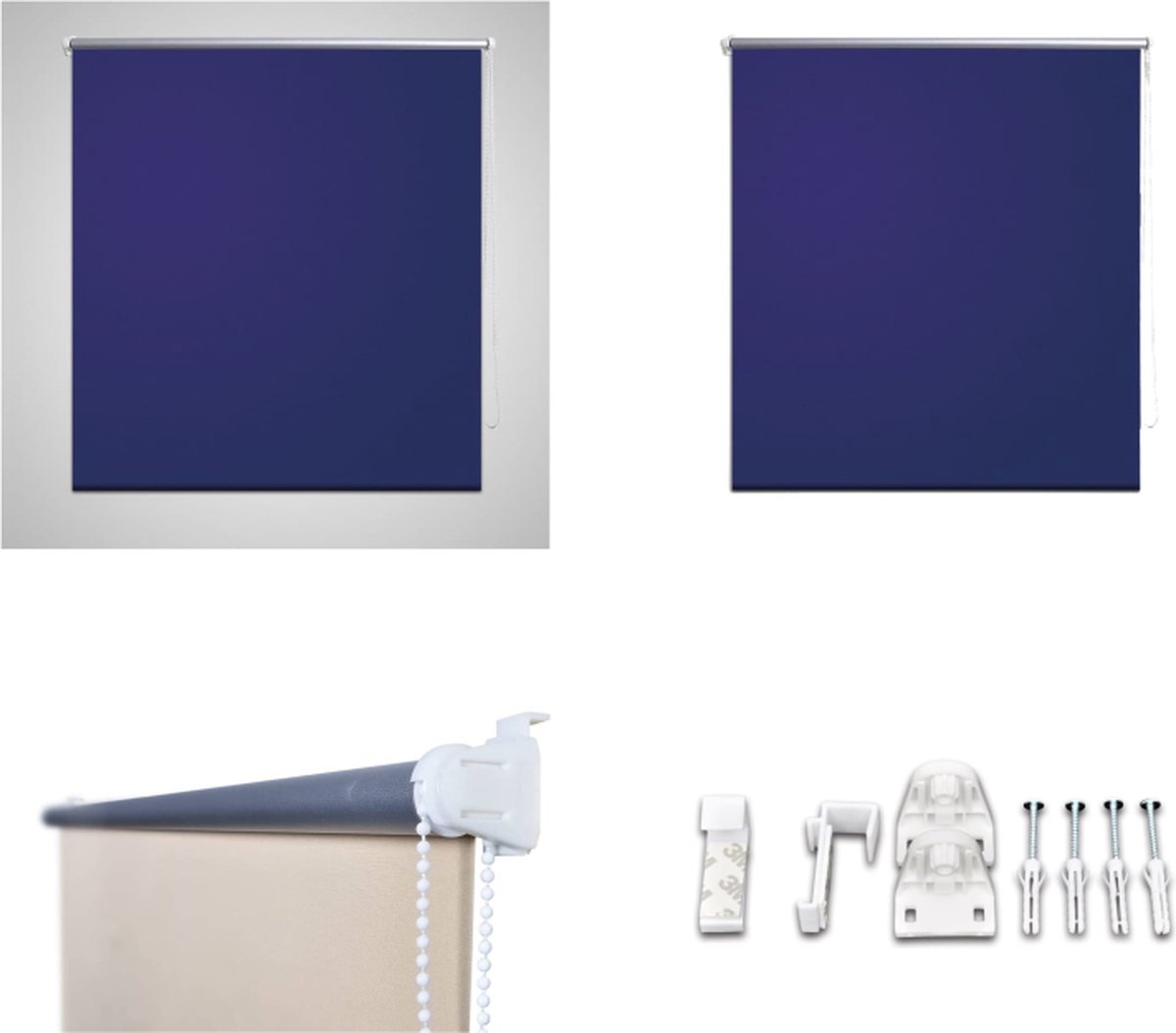 vidaXL Rolgordijn verduisterend 160 x 230 cm marineblauw - Vitrage - Vitrages - Rolgordijn - Rolgordijnen